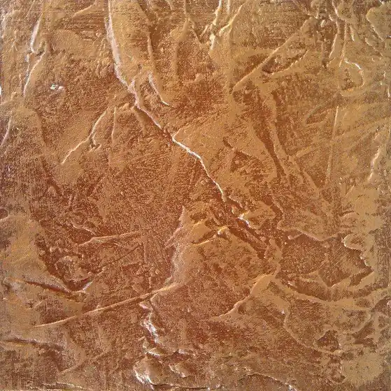 Close-up of a copper crackle metallic finish on a feature wall by Renaissance Revival