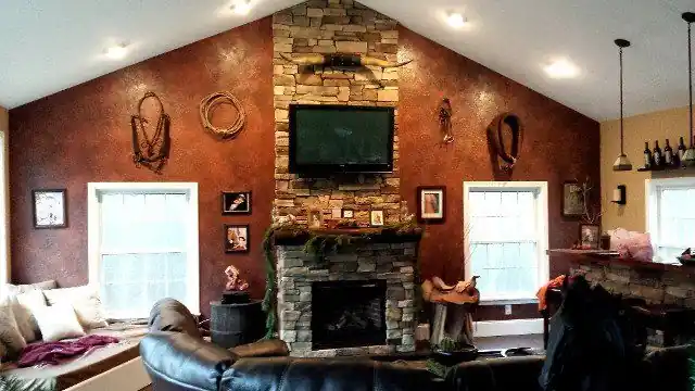Textured great-room walls: faux texture, great room, painted by Renaissance Revival Painting