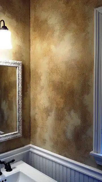 Clouded glaze: faux texture, powder room, painted by Renaissance Revival Painting