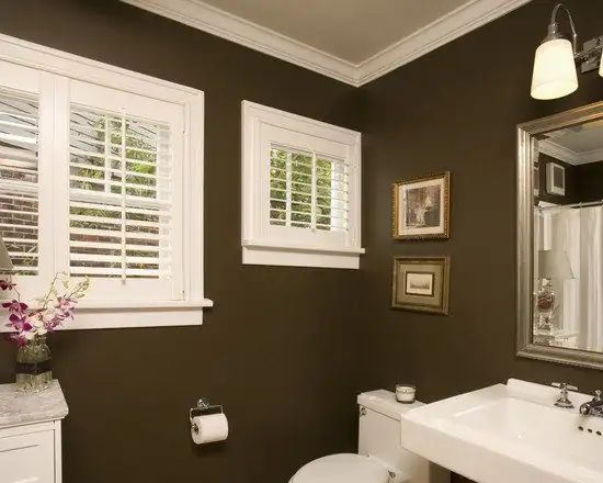 Espresso powder room: interior painting of a powder room by Renaissance Revival Painting