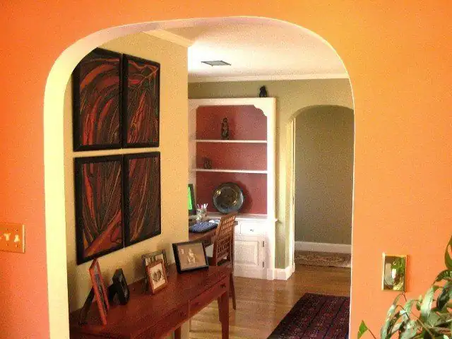 Orange archway: interior painting of a hall by Renaissance Revival Painting