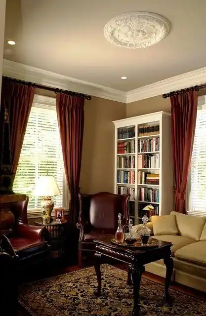 Cream library: interior painting of a library by Renaissance Revival Painting