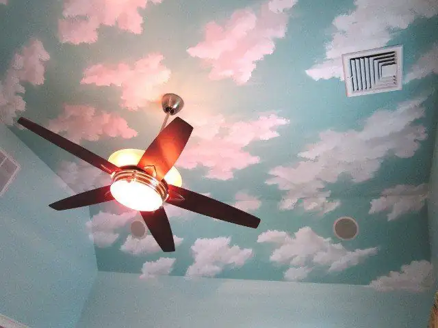 Open sky with clouds: ceiling mural, ceiling, painted by Renaissance Revival Painting